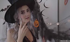 nice turned on witch gets cum facial
 and gobbles
 sperm - Eva Elfie